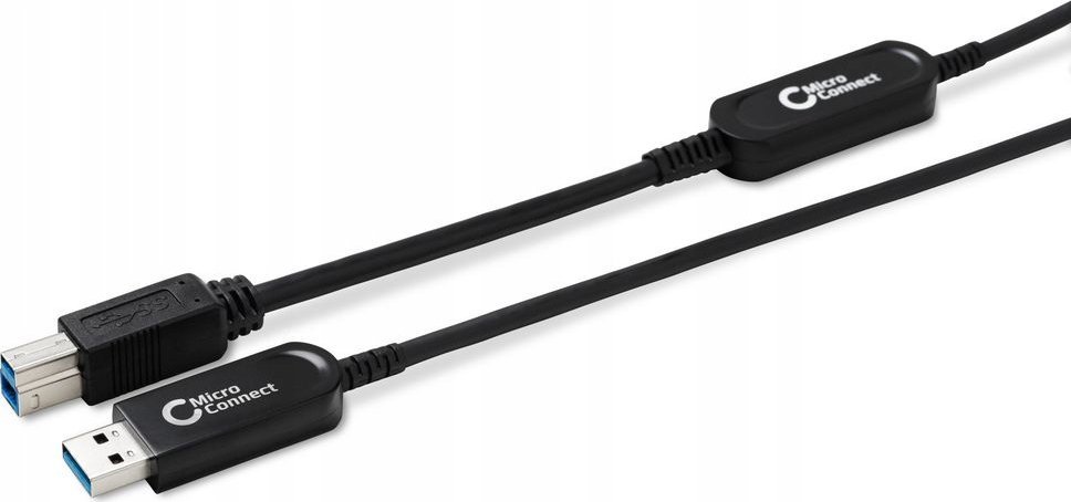 Kabel USB MicroConnect USB-A - USB-B 10 m Czarny (MC-USB3.0AB10OP)