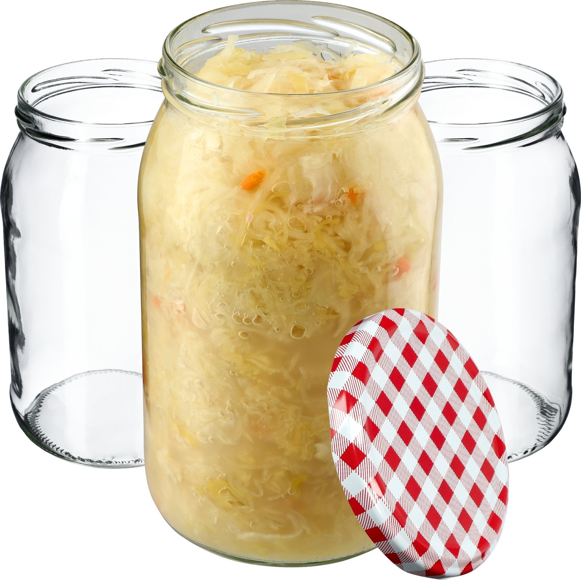 Kadax 24x Słoiki 900ml Na Przetwory Miód + Zakrętki 82mm