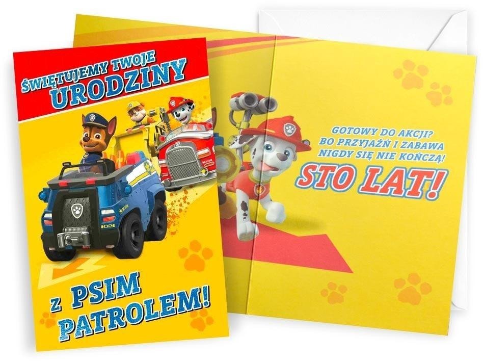 Karnet Urodziny Psi Patrol chłopiec