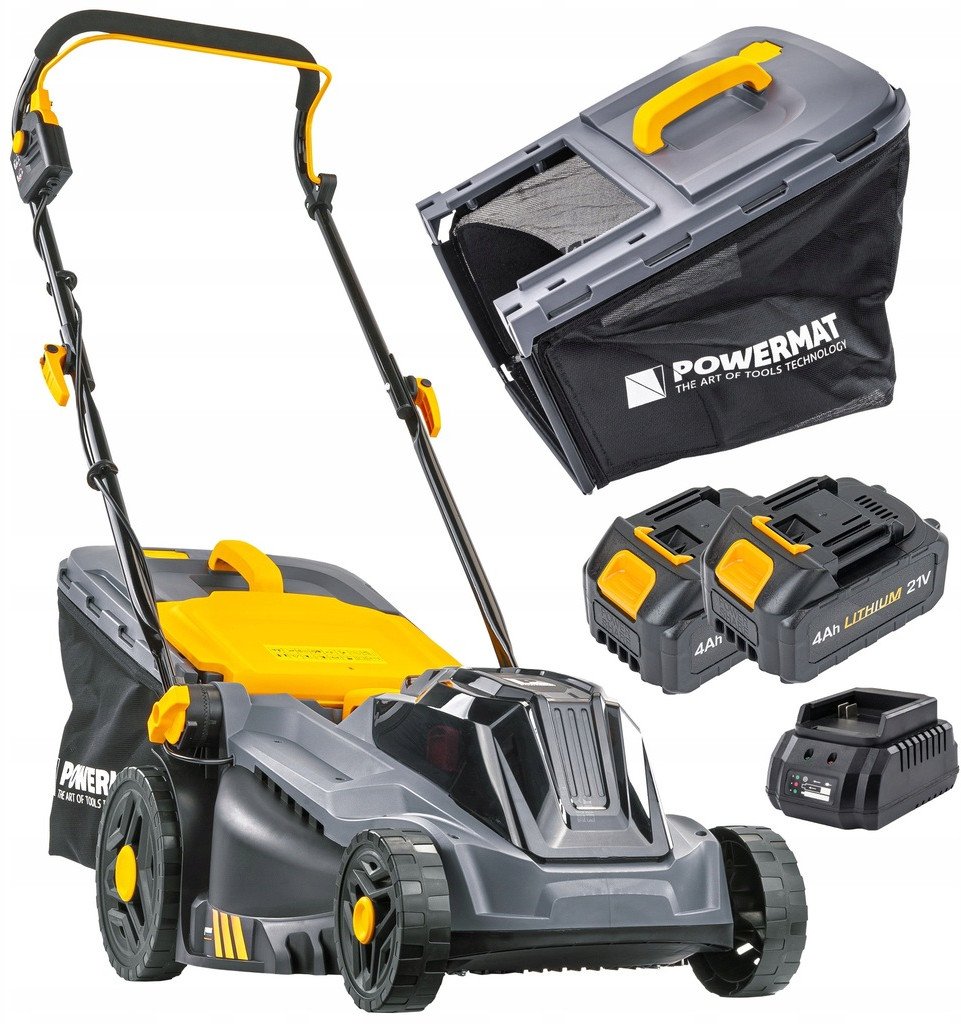 KOSIARKA AKUMULATOROWA 20V 4AH ŁADOWARKA 2X BATERIA MOCNA DUŻY KOSZ 42L