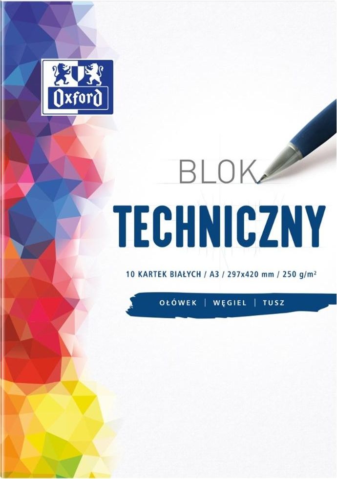 Oxford Blok techniczny A3 10k biały 10szt.