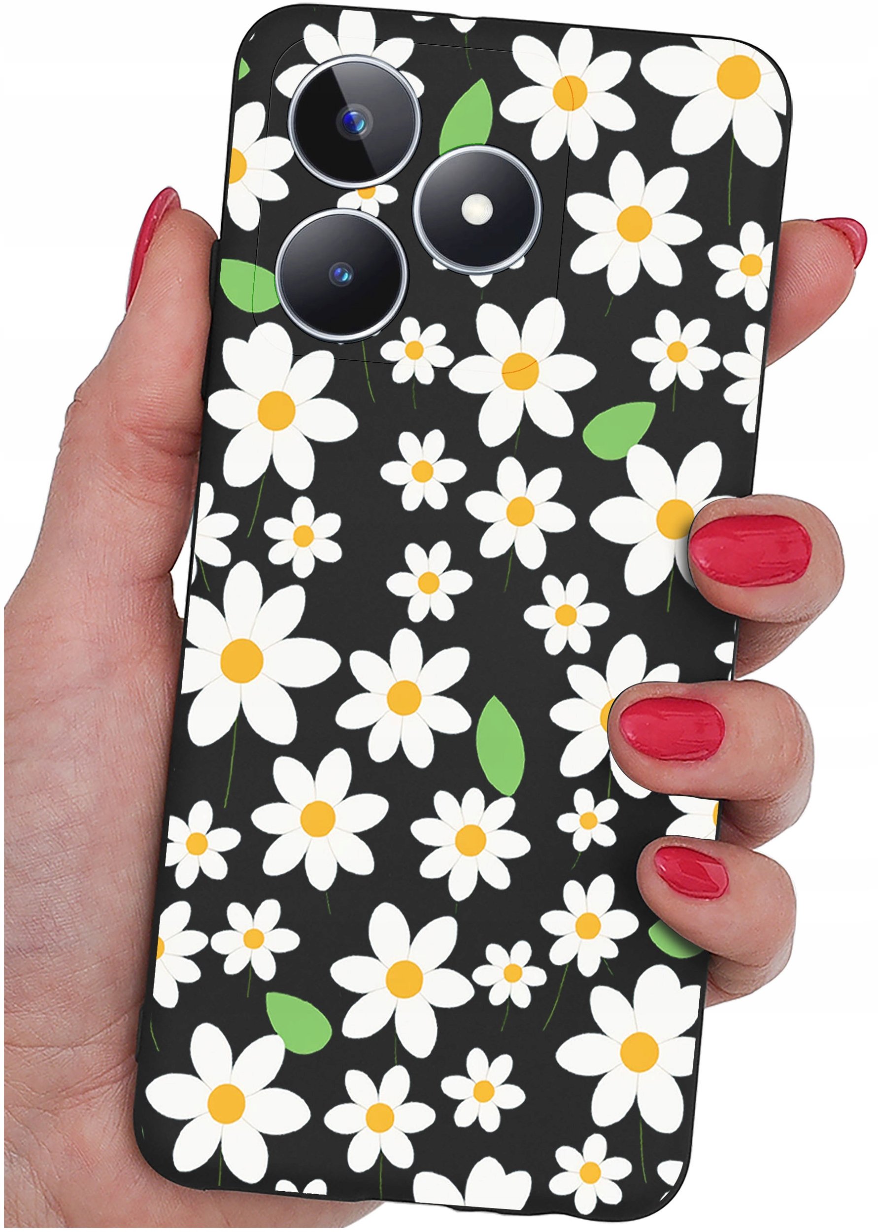 krainaGSM ETUI do Realme C51| C53 WZORY SILIKONOWE MATT CASE + SZKŁO 9H