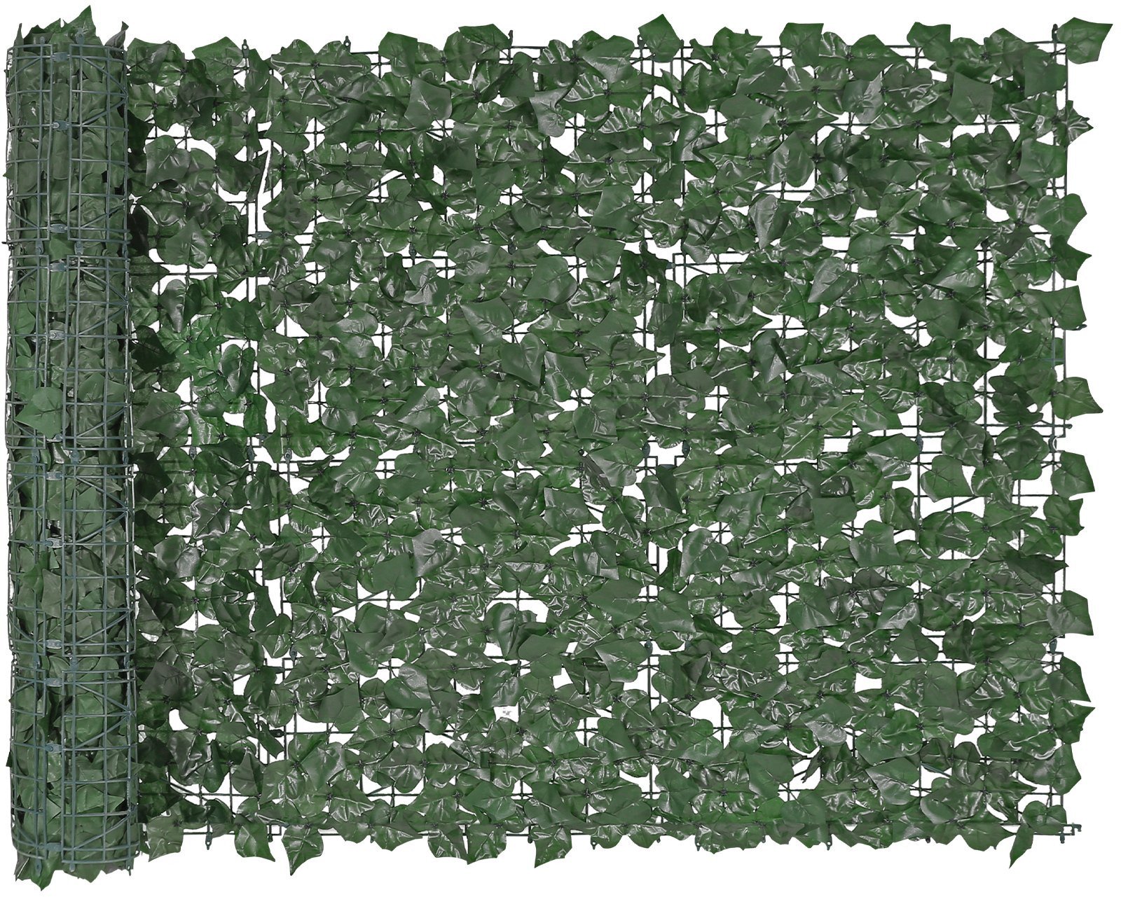 Sztuczny Żywopłot 990 x 2490 mm Mata Osłonowa z Liśćmi Bluszczu