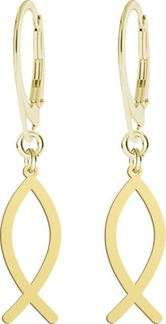Radziszewska Jewellery Kolczyki Pozłacane z Rybą Ichtys