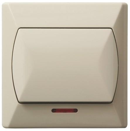 Ospel Łącznik jednobiegunowy z podświetleniem pomarańczowym AKCENT ŁP-1AS/01 beż