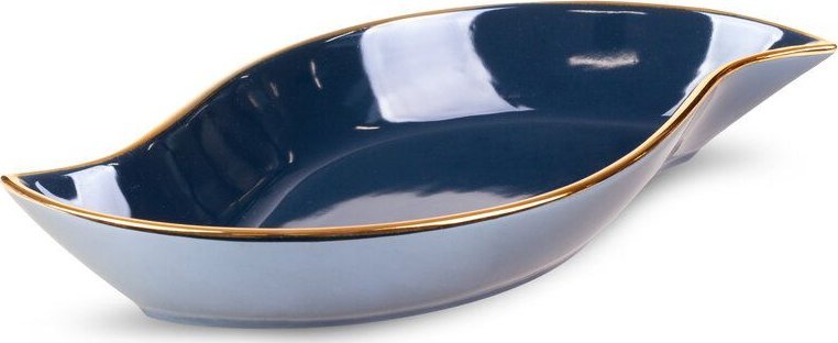 Eurofirany Patera dekoracyjna ceramiczna MORA 36X19X6 granatowa