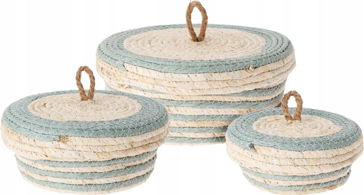 Home Styling Collection Pojemniki do przechowywania z przykrywką, 3 sztuki