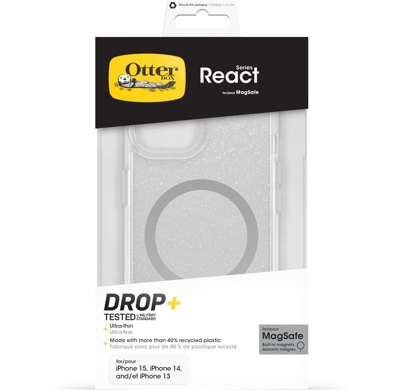 OtterBox React MagSafe iPhone 16e/15/14/13 Stardust -clear