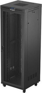 Szafa instalacyjna rack stojąca 19'' 47U 800x800 czarna drzwi perforowane LCD LANBERG (FLAT PACK)