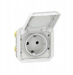 NOWE PLEXO 55 Gniazdo Schuko 2P+Z zaciski auto mechanizm 16A - 250V AC białe 069640L