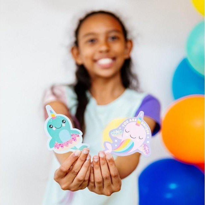 Kolorowe Baloniki Naklejki pachnące Narwale