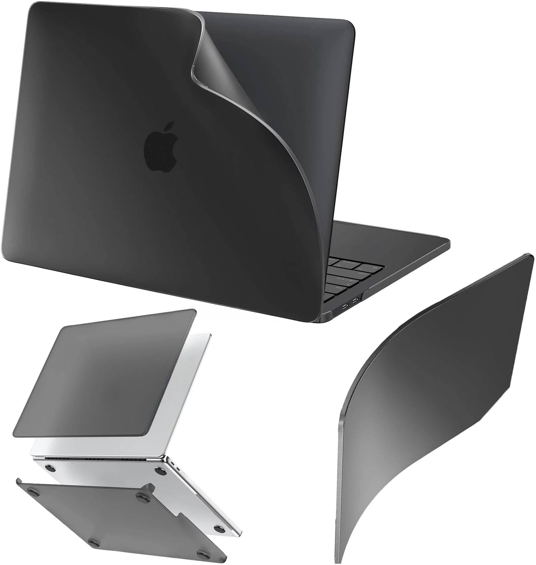 Etui do Apple Macbook Air 13 13.3" - 2018-2021 (M1 A2337/A2179/A1932) Alogy AirGuard Elastyczna obudowa Matowa Czerń