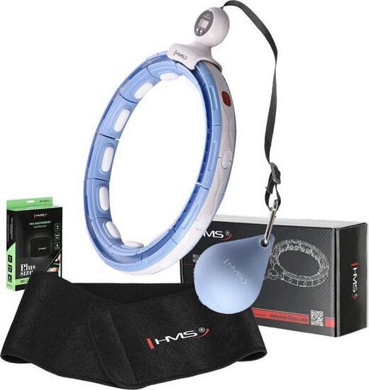 ZESTAW HULA HOP MAGNETYCZNY BLUE HHM15 Z LICZNIKIEM HMS + PAS BR163 BLACK PLUS SIZE