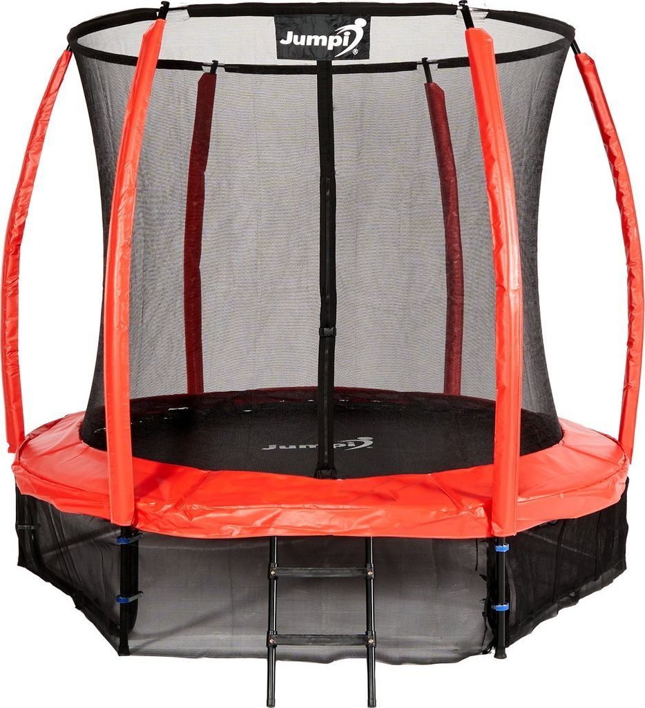 Trampolina ogrodowa Jumpi ogrodowa Maxy Comfort Plus z siatką wewnętrzną 8.5 FT 252 cm czerwona
