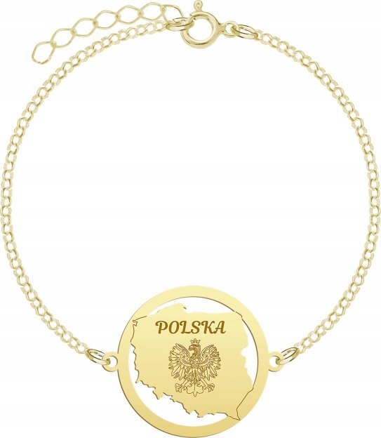 Radziszewska Jewellery Pozłacana Bransoletka z POLSKĄ pancerka GRAWER
