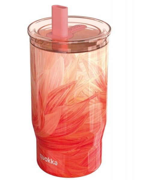 Quokka Mist - Kubek termiczny ze stali nierdzewnej 720 ml ze słomką (Peach Petals)