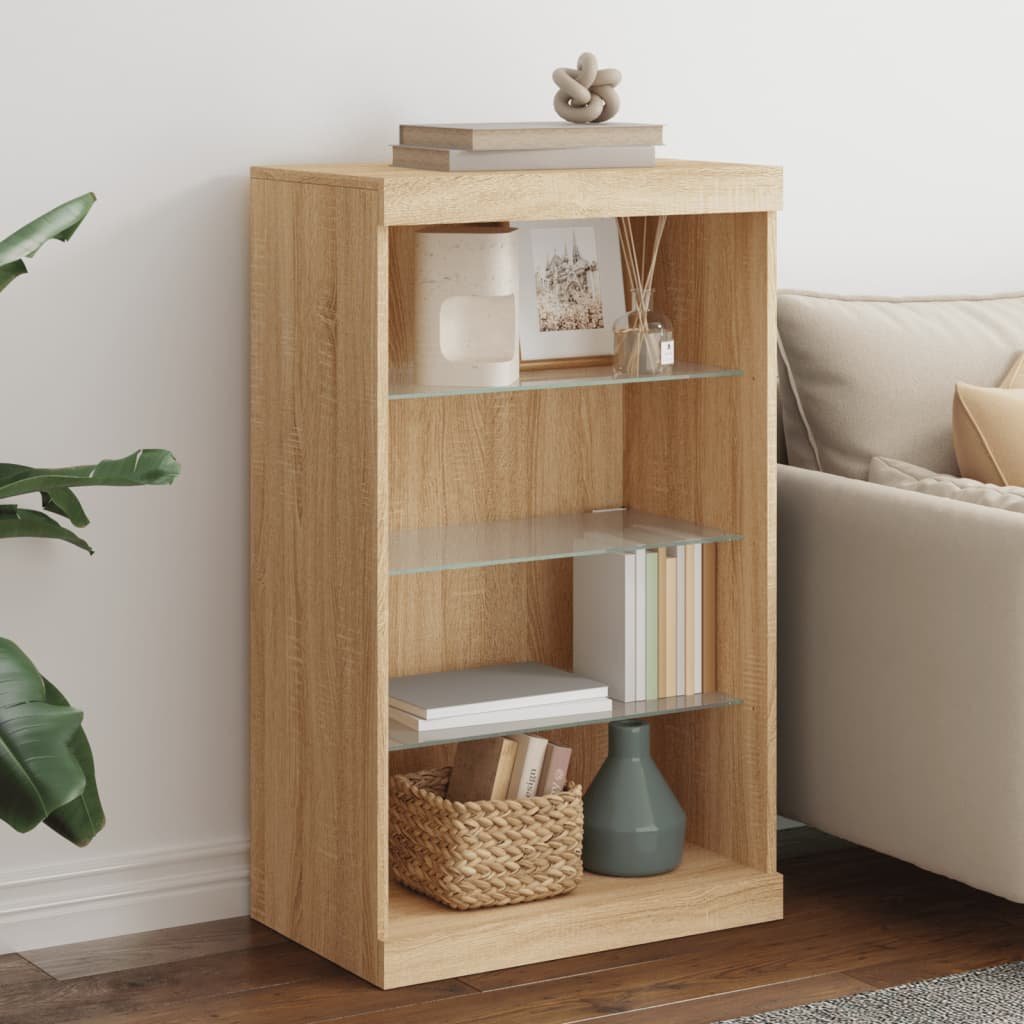 vidaXL vidaXL Szafka z oświetleniem LED, dąb sonoma, 60,5x37x100 cm