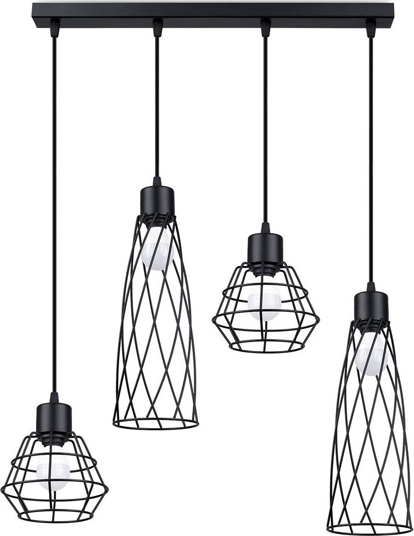 Lampa wisząca Sollux Lighting Nowoczesna lampa nad wyspę kuchenną i stół - czarna