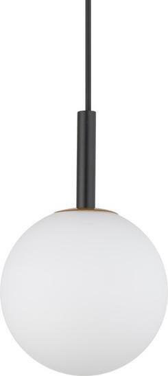 Lampa wisząca Sigma Czarna lampa wisząca Gama mleczna kula do jadalni nad stół