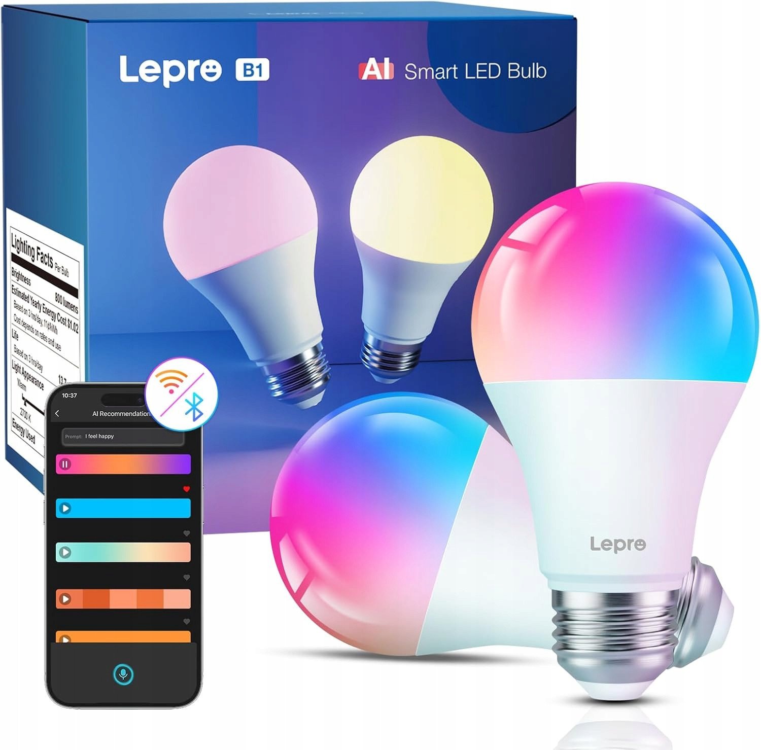 Lepro B1 AI Smart Bulb E27 - inteligentne żarówki E27 (2szt)