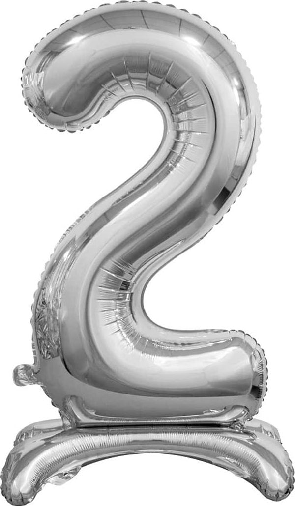 GoDan Balon foliowy cyfra 2 srebrna - 74 cm uniwersalny