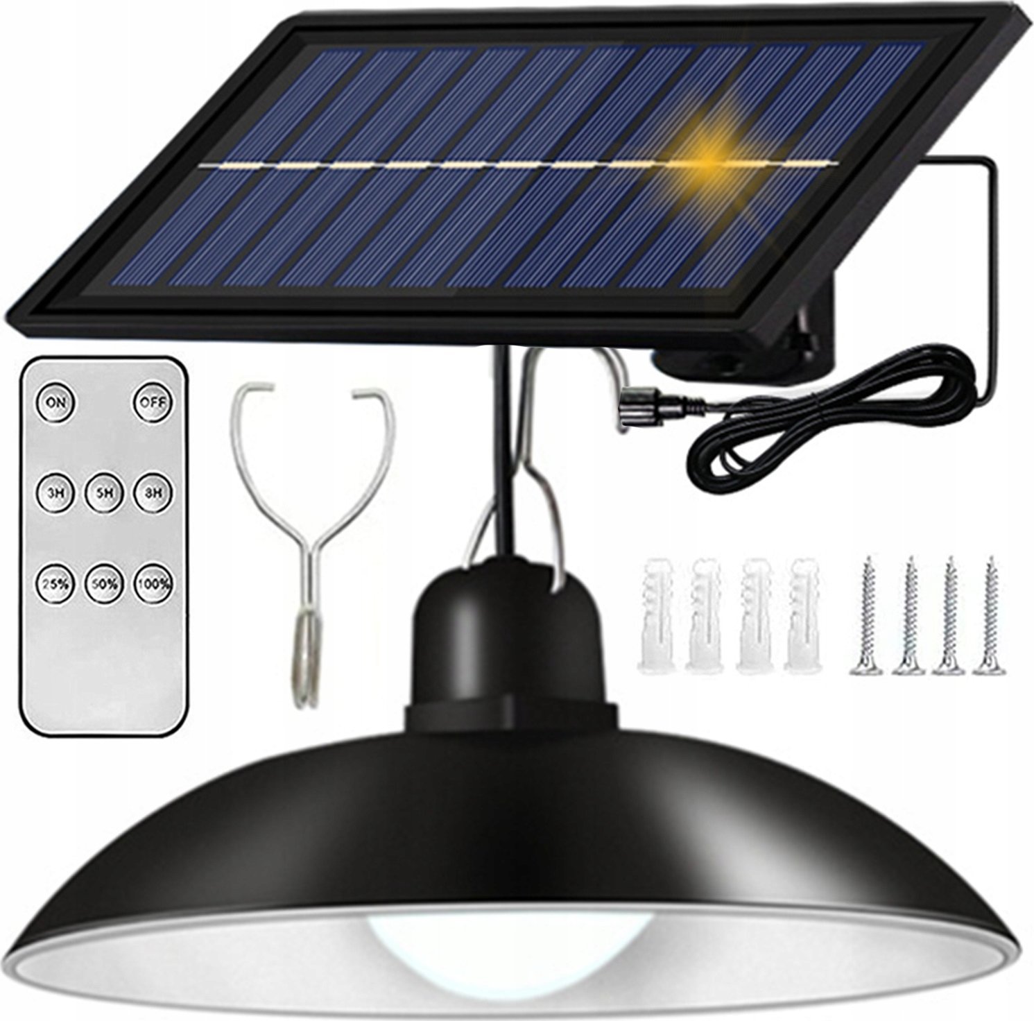ŻYRANDOL LAMPA WISZĄCA Z PANELEM SOLARNYM XW-D10