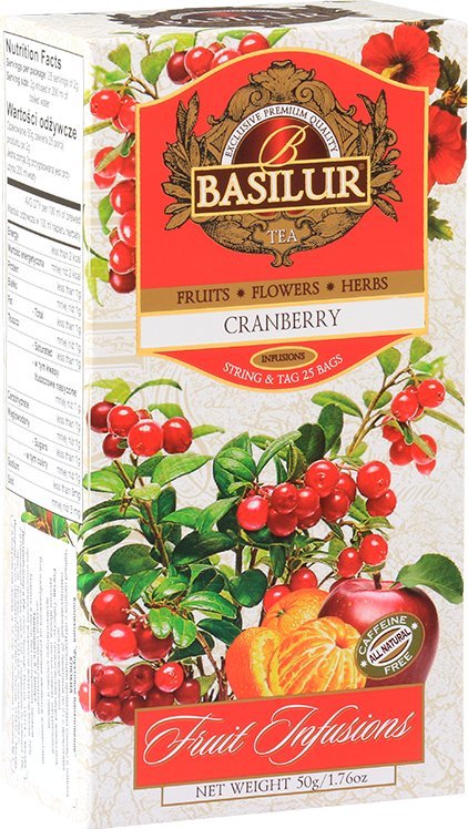 Basilur Herbata owocowa żurawina BASILUR CRANBERRY 25x2g
