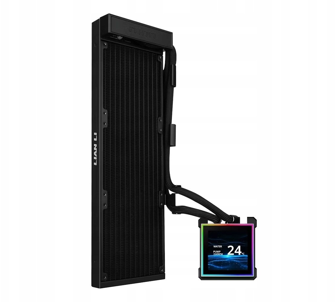 Chłodzenie wodne Lian Li HydroShift II LCD-S 360N AiO-chłodzenie wodne, RGB, wyświetlacz LCD - bez wentylatora, 360mm, czarny