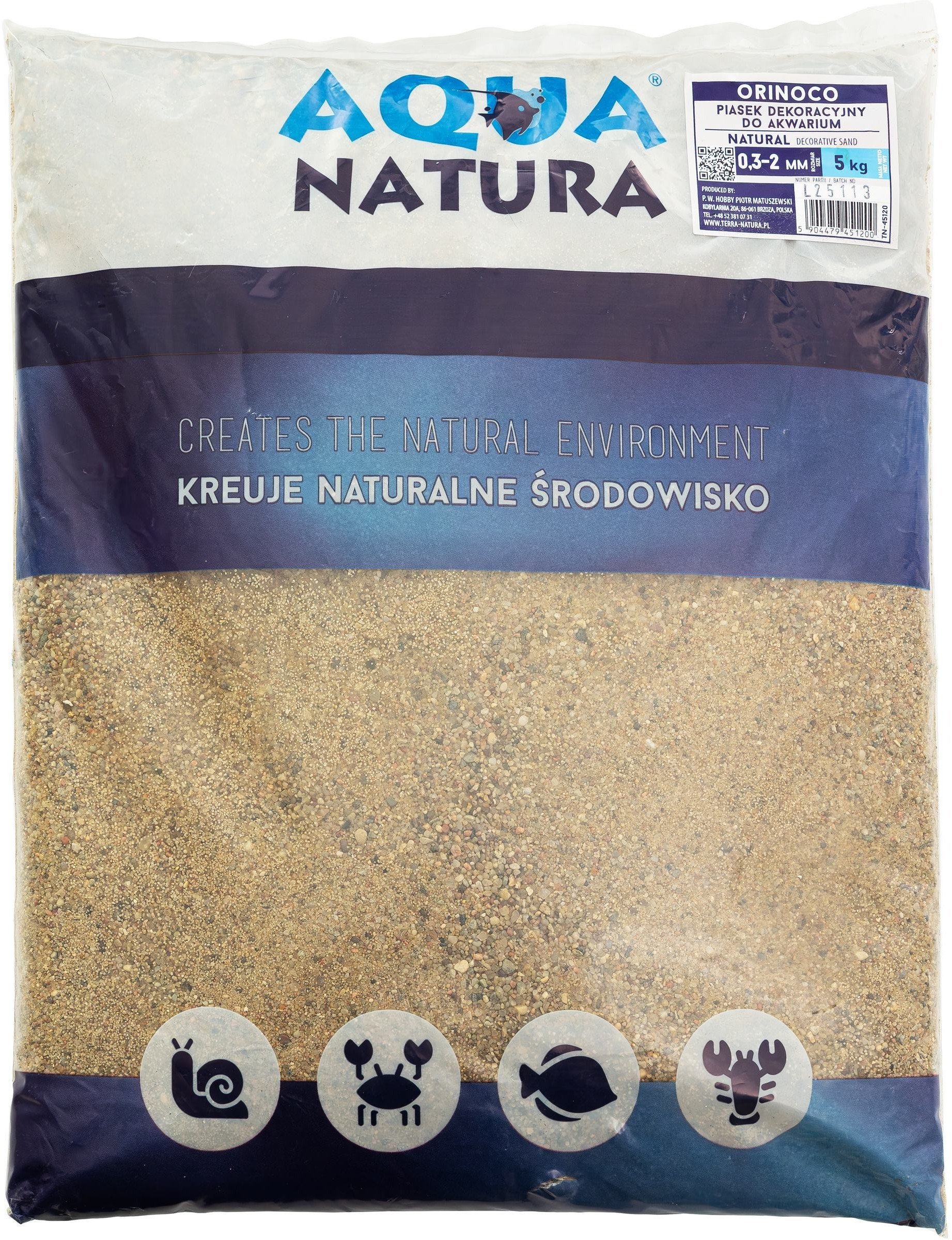Aqua Natura, Orinoco, piasek dekoracyjny do akwarium, 5kg