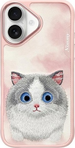 Nimmy iPhone 16 6.1 case pink Big Eyed Pet 2.0 Cat