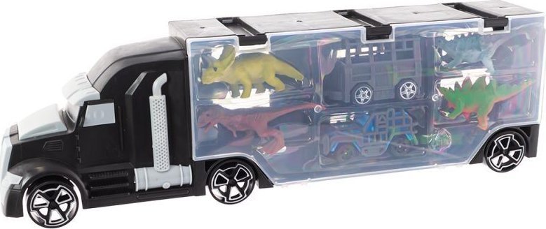 Zabawka laweta z dinozaurami