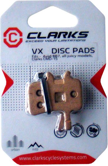 Clarks Okładziny hamulcowe AVID (Juicy 3,5,7, 7 Carbon, Ultimate, BB7) organiczne