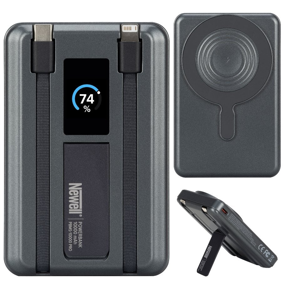 NEWELL NL4895 Power Bank 10000 mAh Lightning USB-C Magsafe szary