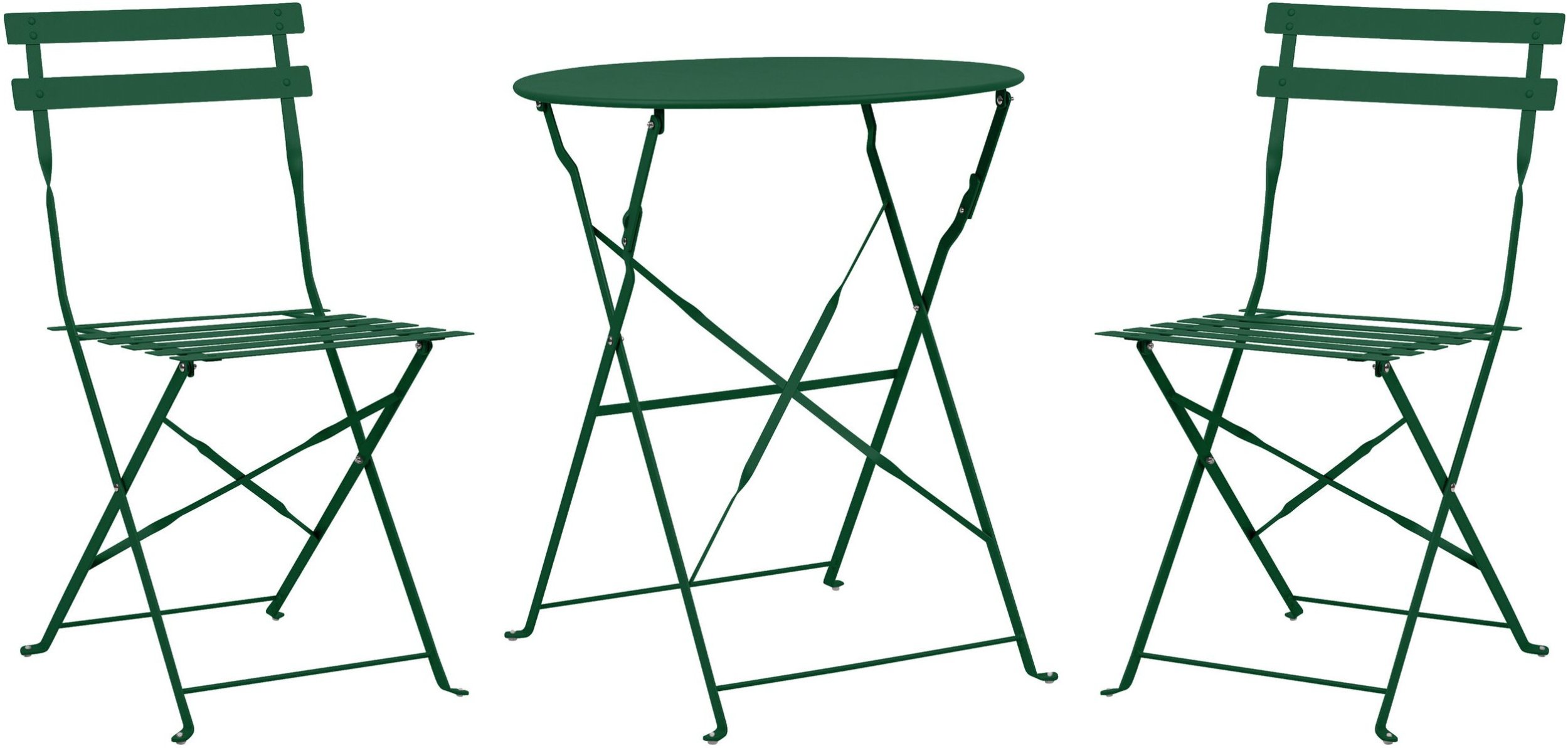 Zestaw mebli balkonowych Składane FIORI Metal Ciemnozielony Zielony