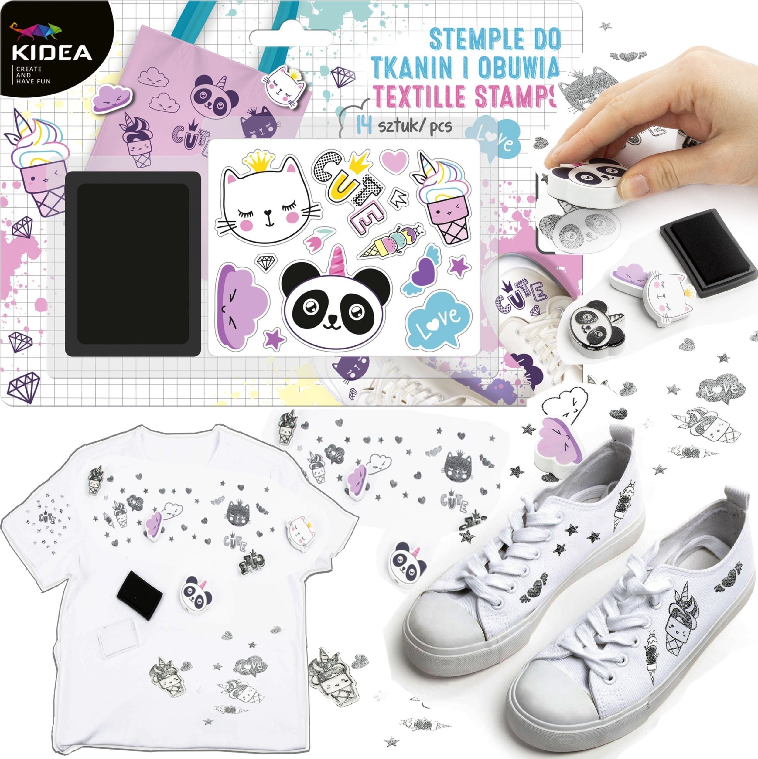 Derform Zestaw stempli do dekoracji tkanin i obuwia Kidea