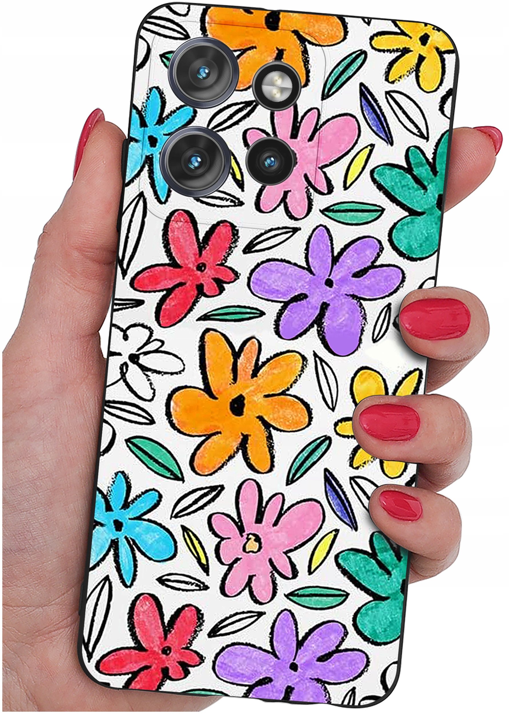 Etui do Motorola Moto EDGE 50 Neo WZORY |SILIKONOWE MATT CASE + SZKŁO 9H