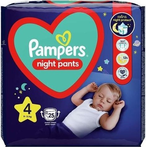 Pampers Night Pants 4, 9-15 kg, 25 szt.