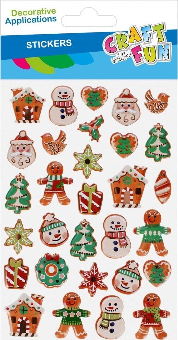 Dekoracja świąteczna Craft with Fun OZDOBA BN NAKLEJKI PUFFY SWIE MIX 30SZT CF12/144