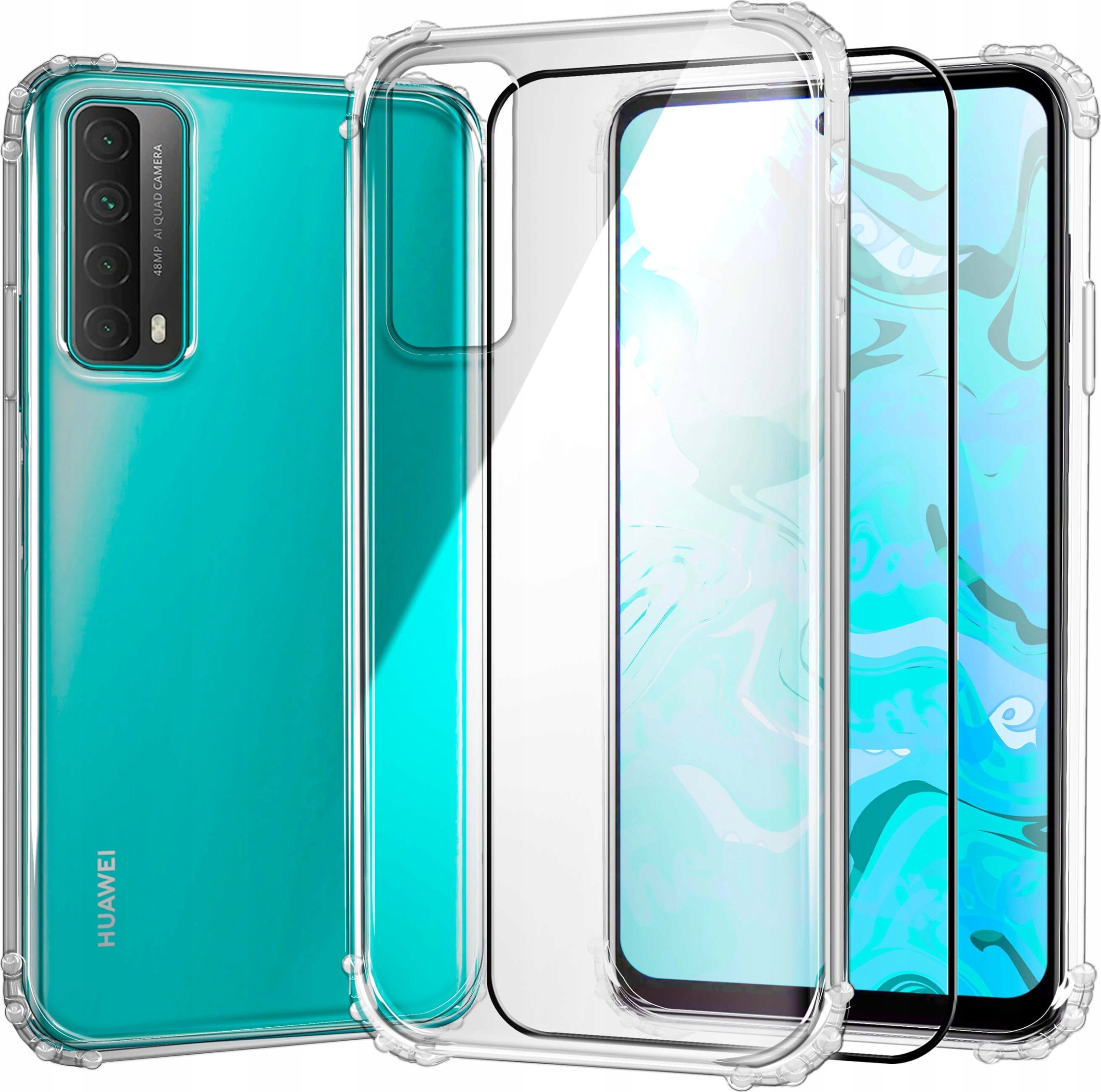 Hello Case ETUI PANCERNE DO HUAWEI P SMART 2021 | CASE SILIKON GUMA SLIM SHOCK SZKŁO
