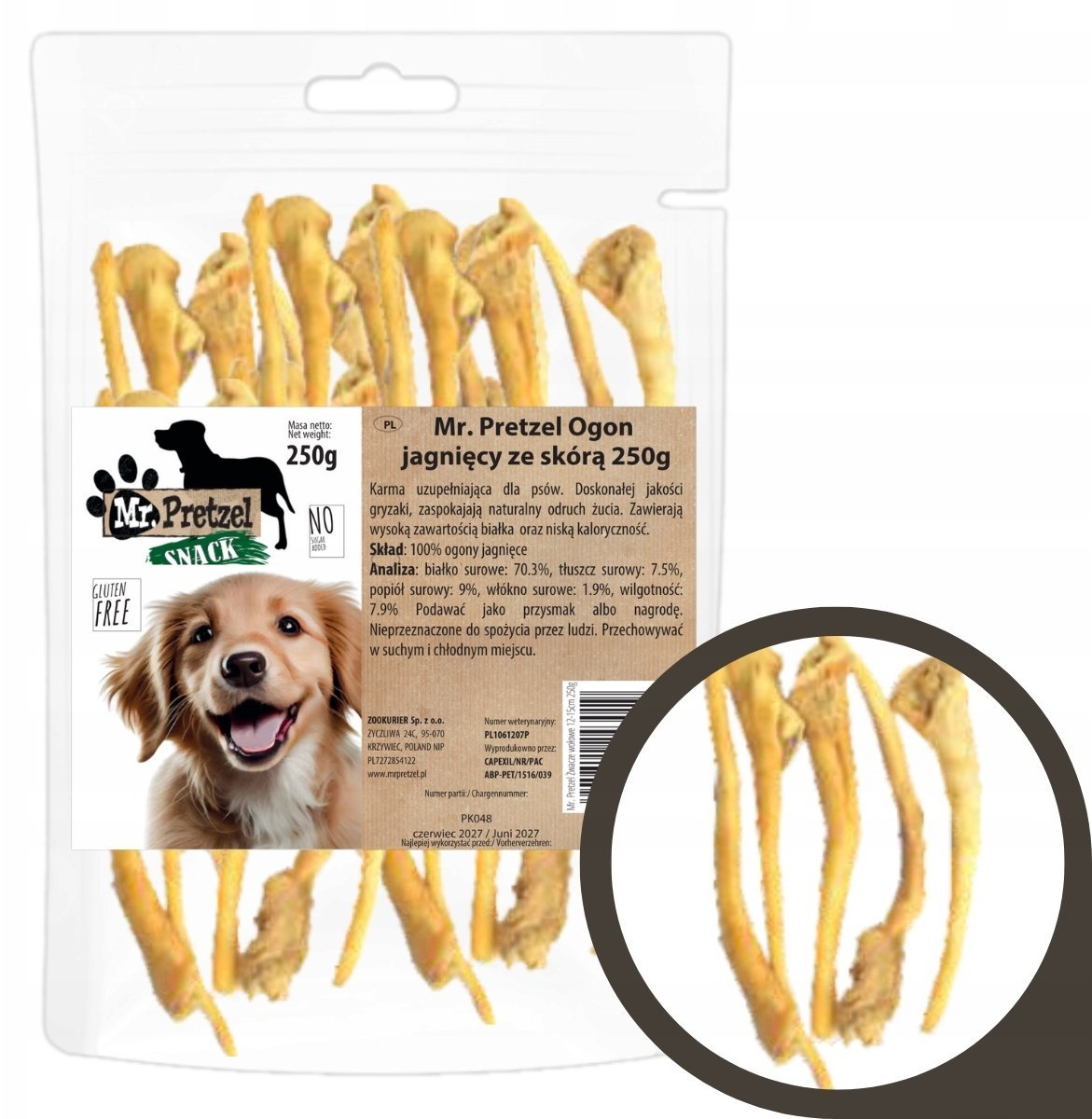 Wolfcraft Mr. Pretzel Ogonek jagnięcy ze skórą 250g