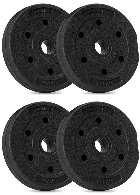 Obciążenie bitumiczne 1,25 kg 4 szt. talerz kompozytowy 29 mm krążek do sztangi hantli UNIWERSALNY