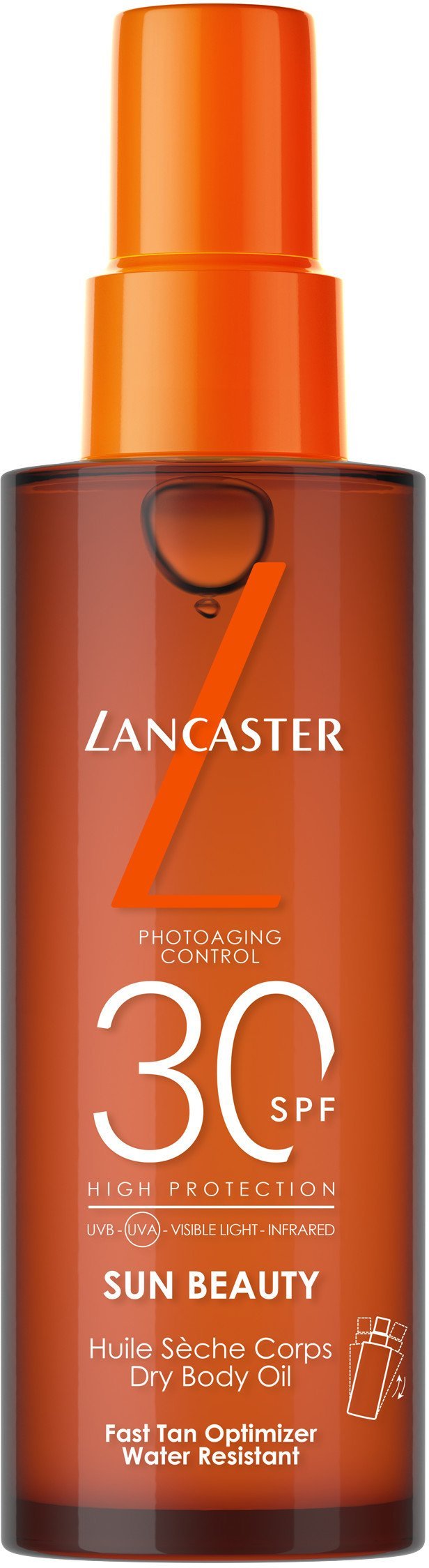 Lancaster Sun Beauty Fast Tan Optimizer Satin Dry Oil su didele apsauga nuo įdegio SPF30, 150 ml