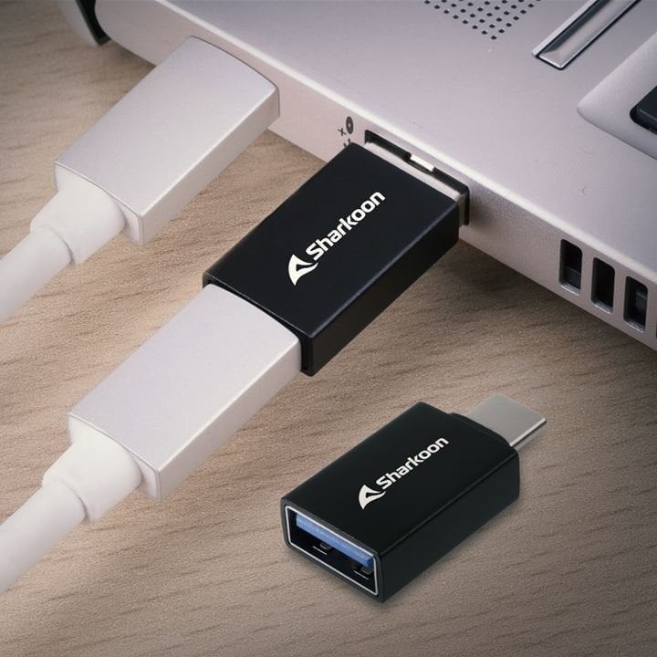 Adapter USB Sharkoon OfficePal USB-C - USB Czarny (4044951038473)