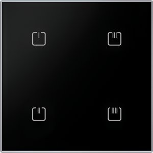 ELKO EP SZKLANY 4-kanałowy bezprzewodowy łącznik iNELS RFCONTROL - RFGB-40/B BLACK SHARP