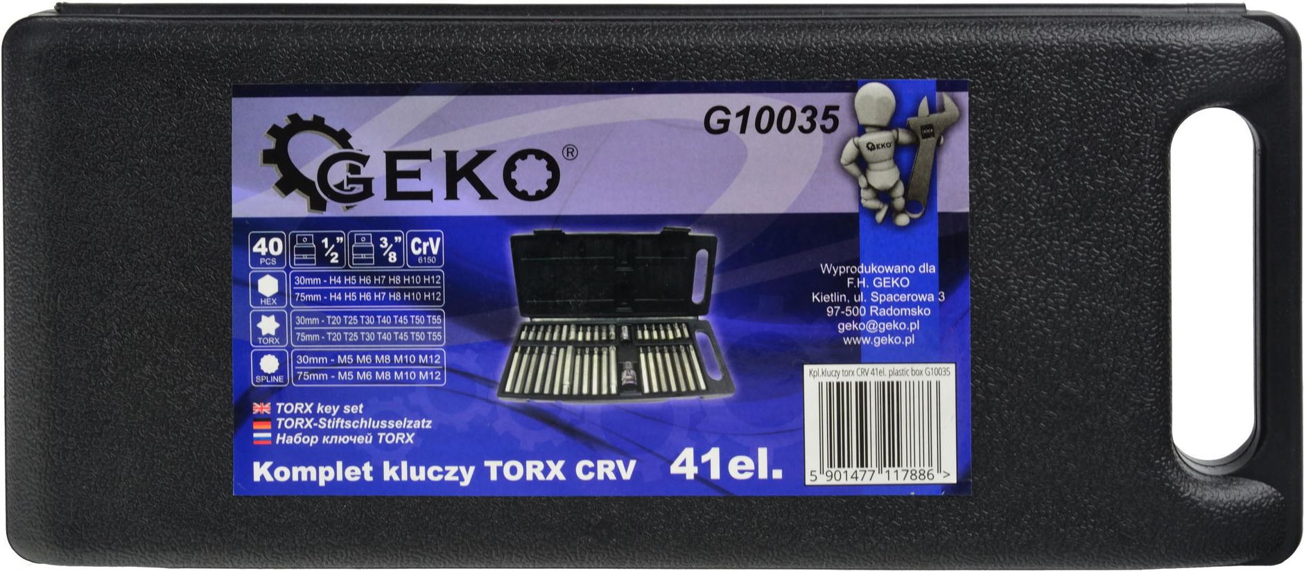 Geko Kpl.kluczy torx CRV 41el. plastic box (10)