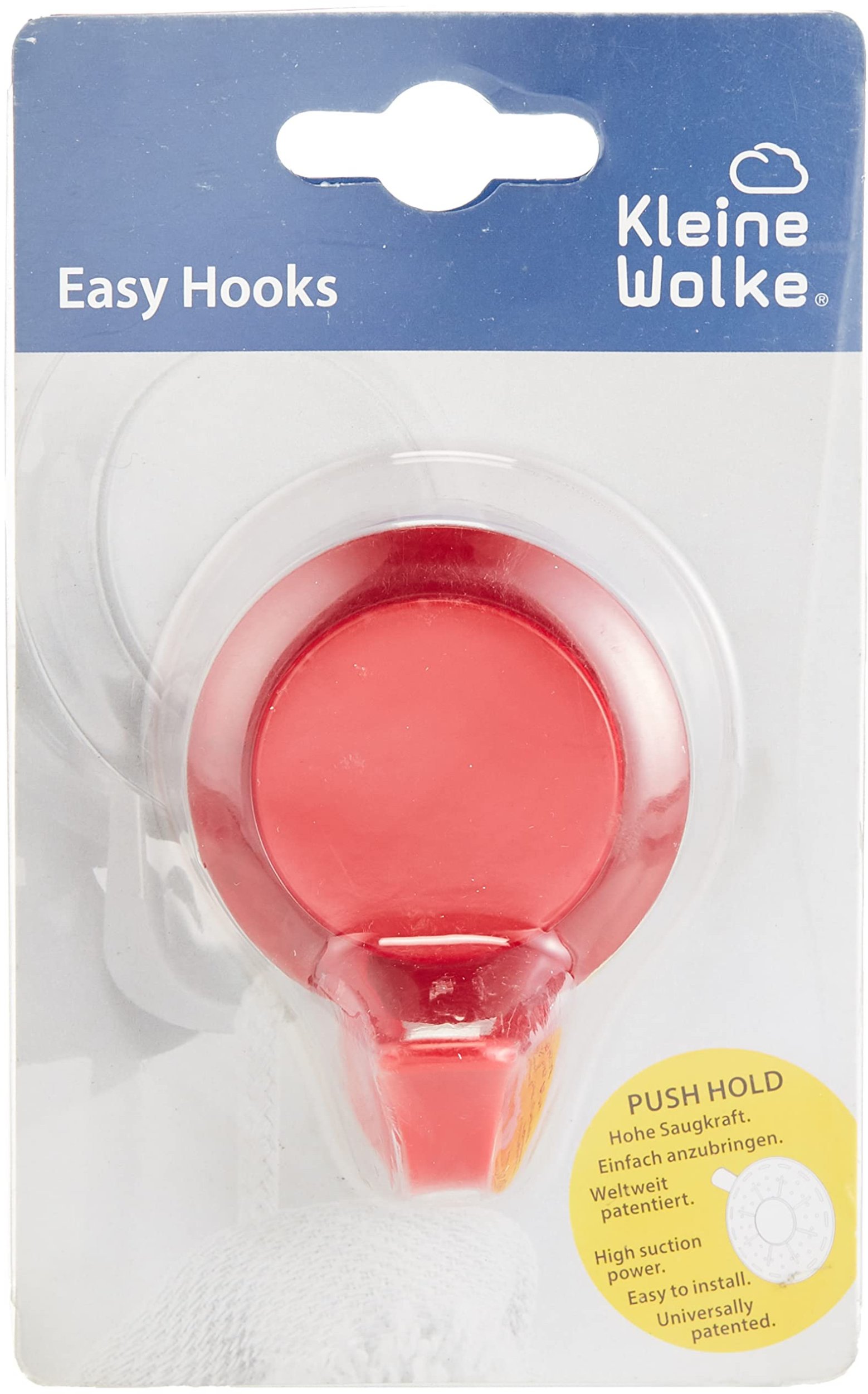 KLEINE WOLKE Easy Hooks Wieszak przyssawka Red