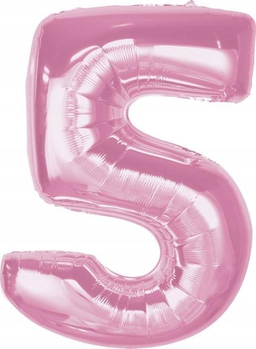GoDan Balon foliowy cyfra 5 jasnoróżowa Smart 92cm