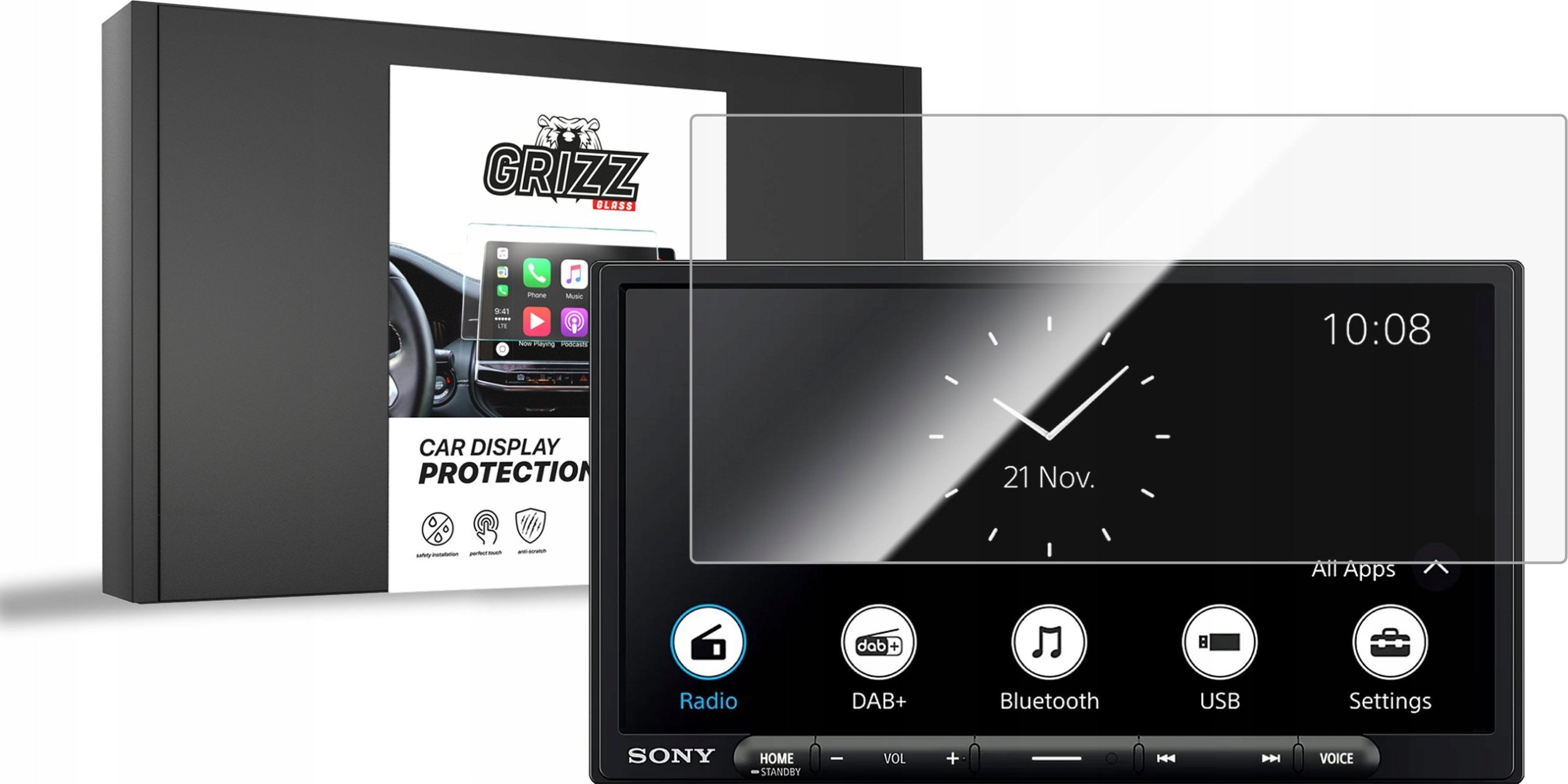 GrizzGlass Folia ceramiczna GrizzGlass CarDisplay Protection do Sony XAV-AX4050 6,95" 2DIN