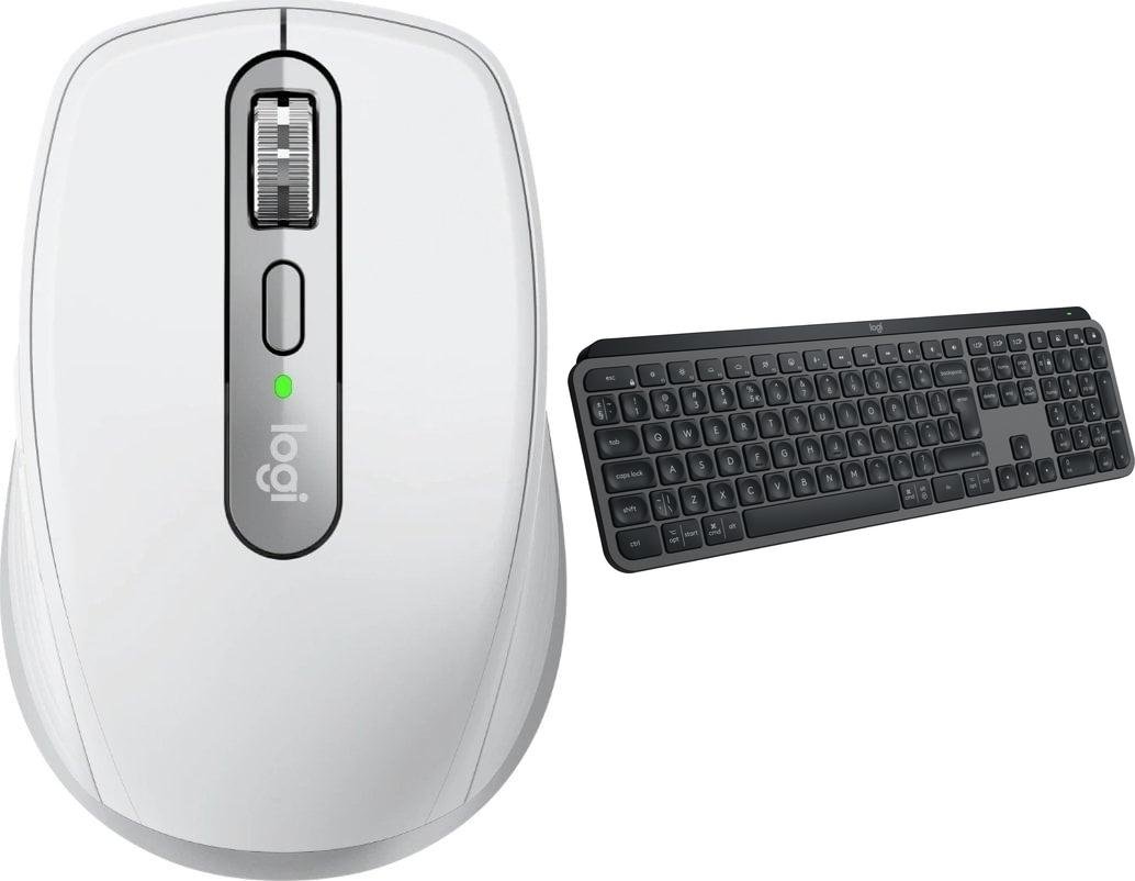 Mysz Logitech MX Anywhere 3S Pale Grey (910-006930) + MX Keys S Bezprzewodowa Graphite US (920-011587)
