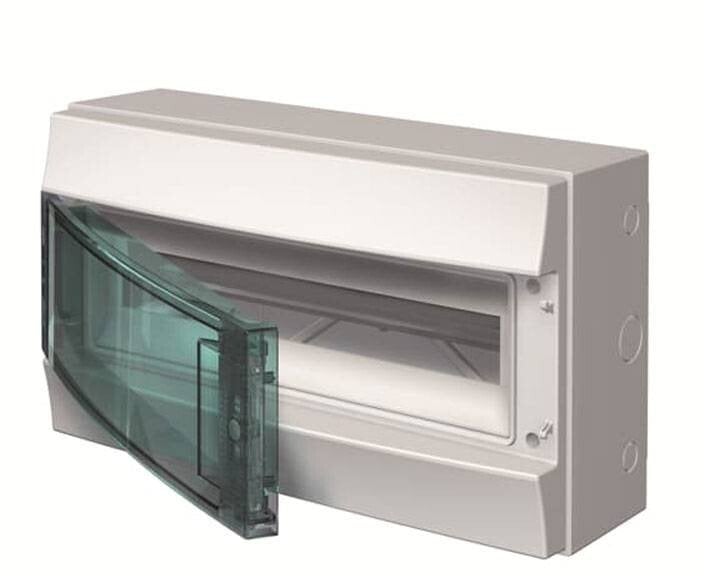 Rozdzielnica modułowa natynkowa hermetyczna Mistral65 1x8 18M IP65 125A II klasa drzwi transp.H65P18X120750 1SLM006500A2213